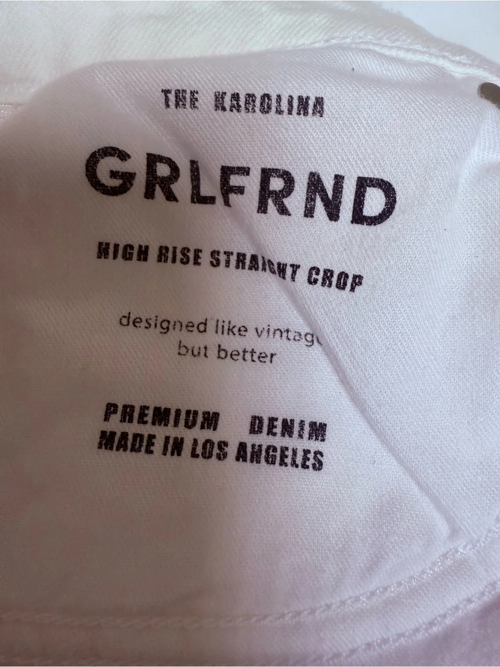 NWT ⚡️GRLFRND THE KAROLINA Ripped Knees Button Fly H Rise Straight Crop Jeans⚡️